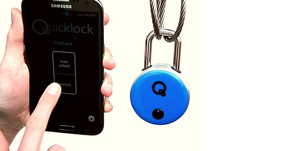 Quick Lock App on the phone and a padlock